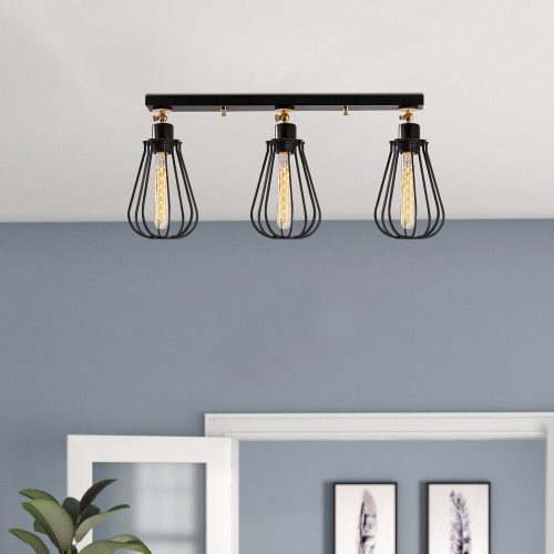 Industrial Black Chandelier, Metal Body, 66 cm Diameter, 29 cm Height | E27 Socket, Max 40W | Stylish Lighting for Modern Spaces, IP20 Rated
