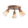 Modern Copper Chandelier, 48 cm Diameter, Metal Body & Wooden Base, 3 x E27 Max 40W, Elegant Scandinavian Design for Home & Office Lighting