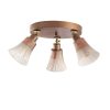 Modern Copper Chandelier, 48 cm Diameter, Metal Body & Wooden Base, 3 x E27 Max 40W, Elegant Scandinavian Design for Home & Office Lighting