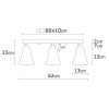 Elegant Scandinavian Chandelier, Metal Body & Wooden Base, 62 cm Diameter, 22 cm Height | 3 x E27 Socket, Silver Finish | Stylish Lighting for Modern Spaces