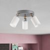 Elegant Scandinavian Chandelier, Silver Finish, 50 cm Diameter, 26 cm Height | MDF Body, Glass Cap, 3 x E27 Max 40W | Stylish Lighting for Modern Spaces