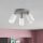 Elegant Scandinavian Chandelier, Silver Finish, 50 cm Diameter, 26 cm Height | MDF Body, Glass Cap, 3 x E27 Max 40W | Stylish Lighting for Modern Spaces