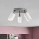 Elegant Scandinavian Chandelier, Silver Finish, 50 cm Diameter, 26 cm Height | MDF Body, Glass Cap, 3 x E27 Max 40W | Stylish Lighting for Modern Spaces