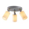 Elegant Scandinavian Chandelier, Silver Finish, 50 cm Diameter, 26 cm Height | MDF Body, Glass Cap, 3 x E27 Max 40W | Stylish Lighting for Modern Spaces