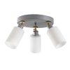 Elegant Scandinavian Chandelier, Silver Finish, 50 cm Diameter, 26 cm Height | MDF Body, Glass Cap, 3 x E27 Max 40W | Stylish Lighting for Modern Spaces