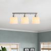 Elegant Scandinavian Chandelier, Silver Finish, 68 cm Diameter | MDF Body, Glass Cap, 3 x E27 Max 40W | Stylish Lighting for Modern Spaces