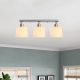 Elegant Scandinavian Chandelier, Silver Finish, 68 cm Diameter | MDF Body, Glass Cap, 3 x E27 Max 40W | Stylish Lighting for Modern Spaces
