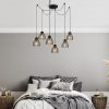 Industrial Black Chandelier, 135 cm Diameter, 106 cm Height | Metal Body, 3 x E27 Sockets, 180 cm Cable | Stylish Lighting for Modern Spaces