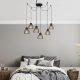 Industrial Black Chandelier, 135 cm Diameter, 106 cm Height | Metal Body, 3 x E27 Sockets, 180 cm Cable | Stylish Lighting for Modern Spaces