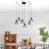 Industrial Black Chandelier, 135 cm Diameter, 106 cm Height | Metal Body, 3 x E27 Sockets, 180 cm Cable | Stylish Lighting for Modern Spaces
