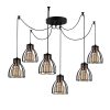 Industrial Black Chandelier, 135 cm Diameter, 106 cm Height | Metal Body, 3 x E27 Sockets, 180 cm Cable | Stylish Lighting for Modern Spaces