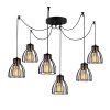 Industrial Black Chandelier, 135 cm Diameter, 106 cm Height | Metal Body, 3 x E27 Sockets, 180 cm Cable | Stylish Lighting for Modern Spaces