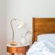 Modern Table Lamp with Metal Body & Wooden Base, 52 cm Height, 16 cm Diameter, E27 Socket, White Color | Stylish Glam & Scandinavian Design for Home Decor