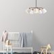 Elegant Scandinavian Chandelier, Metal Body with Wooden Base, 58 cm Diameter, 68 cm Height | 5 x E27 Max 40W | Stylish White Design for Modern Spaces