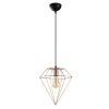 Elegant Copper Chandelier, 30 x 30 cm, Height 128 cm | Adjustable, Metal Body, E27 Socket, Max 40W | Glamorous Lighting for Modern Spaces