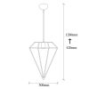 Elegant Copper Chandelier, 30 x 30 cm, Height 128 cm | Adjustable, Metal Body, E27 Socket, Max 40W | Glamorous Lighting for Modern Spaces