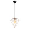 Elegant Copper Chandelier, 30 x 30 cm, Height 128 cm | Adjustable, Metal Body, E27 Socket, Max 40W | Glamorous Lighting for Modern Spaces