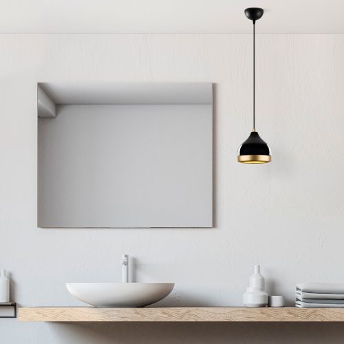 Elegant Black Chandelier, Adjustable Height 25-112 cm, Metal Body, Ø17 cm Shade, E27 Socket, Perfect for Modern Living Spaces | Stylish & Functional Lighting