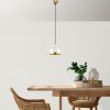 Elegant White Chandelier, Adjustable Height 25-112 cm, Metal Body, Ø17 cm Shade, E27 Socket, 40W Max, Perfect for Modern Home Décor & Lighting