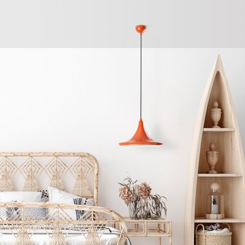 Opviq, 892OPV2106, Stylish orange chandelier, metal body, adjustable height 30-117 cm, Ø30 cm shade, E27 socket, perfect for modern living spaces, elegant design
