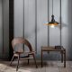 Industrial Chandelier, Black & Gold, 30 cm Diameter, 118 cm Height | Adjustable, E27 Socket, IP20 | Stylish Lighting for Modern Spaces