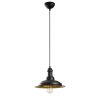 Industrial Chandelier, Black & Gold, 30 cm Diameter, 118 cm Height | Adjustable, E27 Socket, IP20 | Stylish Lighting for Modern Spaces