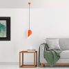 Stylish Orange Chandelier, Adjustable Height 32-121 cm, Metal Body, Ø14 cm Shade, E27 Socket, Perfect for Modern Spaces, IP20 Rated