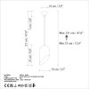 Stylish Orange Chandelier, Adjustable Height 32-121 cm, Metal Body, Ø14 cm Shade, E27 Socket, Perfect for Modern Spaces, IP20 Rated