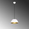 Elegant Modern Chandelier, White & Gold, 30 cm Diameter, 111 cm Height | Adjustable, E27 Socket, IP20 | Perfect for Glam & Scandinavian Decor
