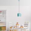 Turquoise Metal Chandelier, Adjustable Height 24-114 cm, Ø23 cm Shade, E27 Socket, Stylish Lighting for Modern Spaces, IP20 Rated, Elegant Design