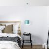Turquoise Metal Chandelier, Adjustable Height 24-114 cm, Ø23 cm Shade, E27 Socket, Stylish Lighting for Modern Spaces, IP20 Rated, Elegant Design