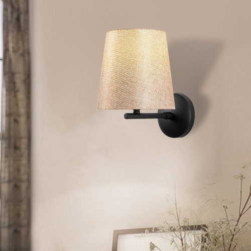 Modern Wall Lamp, Black & Cream, 18 x 22 cm | Metal Body, E27 Socket, 40W Max | Stylish Industrial & Scandinavian Design, Easy Setup Included