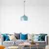 Opviq, 892OPV1987, Turquoise Metal Chandelier, Adjustable Height 36-125 cm, Ø28 cm Shade, E27 Socket, Stylish Lighting for Modern Spaces, IP20 Rated, Bulb Not Included