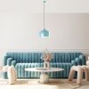 Opviq, 892OPV1987, Turquoise Metal Chandelier, Adjustable Height 36-125 cm, Ø28 cm Shade, E27 Socket, Stylish Lighting for Modern Spaces, IP20 Rated, Bulb Not Included
