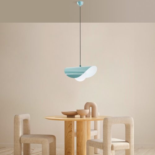 Turquoise Metal Chandelier, Adjustable Height 25-112 cm, Ø10 Base Plate, 90 cm Cable, E27 Socket (Max 40W) | Stylish Lighting for Modern Spaces