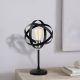 Modern Industrial Table Lamp, Nickel & Black, 50 cm Height, 24 cm Diameter, E27 Socket, 200 cm Cable with On/Off Switch | Stylish Lighting for Home & Office