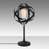 Modern Industrial Table Lamp, Nickel & Black, 50 cm Height, 24 cm Diameter, E27 Socket, 200 cm Cable with On/Off Switch | Stylish Lighting for Home & Office
