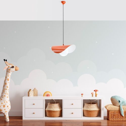 Opviq, 892OPV2066, Stylish orange chandelier, metal body, adjustable height 25-112 cm, Ø10 base, E27 socket Max 40W, perfect for modern decoration | IP20 rated