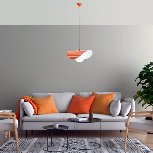 Opviq, 892OPV2066, Stylish orange chandelier, metal body, adjustable height 25-112 cm, Ø10 base, E27 socket Max 40W, perfect for modern decoration | IP20 rated