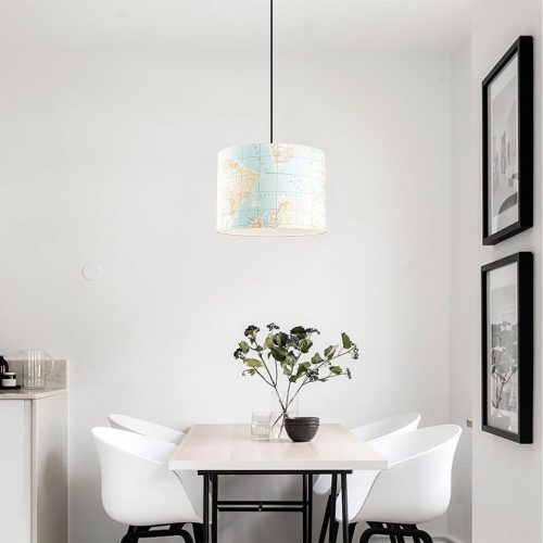 Modern Industrial Chandelier, Metal Body, 40 cm Diameter, Adjustable Height 124 cm, E27 Socket, Stylish Fabric Cap | Perfect for Home & Office Decor