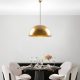 Elegant Gold Chandelier, Metal Body, Adjustable Height 46-126 cm, Ø60 cm Shade, 1 x E27 Max 40W, Stylish Lighting for Modern Spaces, IP20 Rated