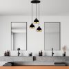 Elegant Black Chandelier, Adjustable Height 25-111 cm, Metal Body, Ø37 x 111 cm | 3 x E27 Socket, Modern Design for Home & Office | IP20