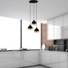 Elegant Black Chandelier, Adjustable Height 25-111 cm, Metal Body, Ø37 x 111 cm | 3 x E27 Socket, Modern Design for Home & Office | IP20
