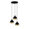 Elegant Black Chandelier, Adjustable Height 25-111 cm, Metal Body, Ø37 x 111 cm | 3 x E27 Socket, Modern Design for Home & Office | IP20