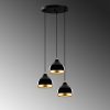 Elegant Black Chandelier, Adjustable Height 25-111 cm, Metal Body, Ø37 x 111 cm | 3 x E27 Socket, Modern Design for Home & Office | IP20