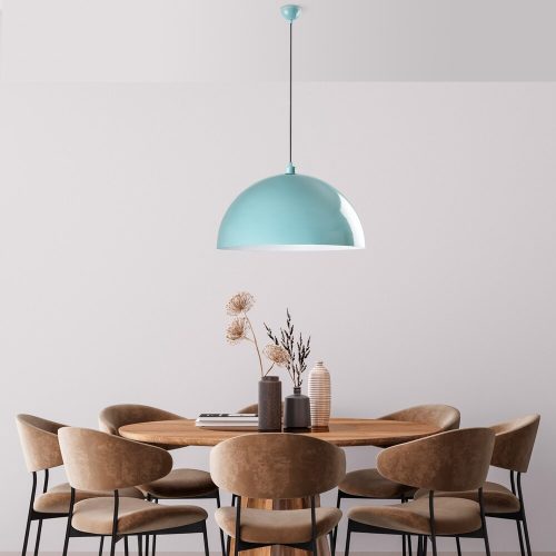 Elegant Turquoise Chandelier, Metal Body, Ø60 cm, Adjustable Height 45-135 cm, E27 Socket, Perfect for Modern Living Spaces, Stylish & Functional Design