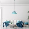 Elegant Turquoise Chandelier, Metal Body, Ø60 cm, Adjustable Height 45-135 cm, E27 Socket, Perfect for Modern Living Spaces, Stylish & Functional Design