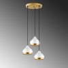 Elegant White Chandelier, Adjustable Height 25-111 cm, Metal Body, Ø17 cm Cap, 3 x E27 Max 40W, Perfect for Modern Living Spaces, IP20 Rated.