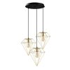 Elegant Gold Chandelier, Metal Body, 50 cm Diameter, 133 cm Height, Adjustable, 3 x E27 Max 40W | Perfect for Glamorous Home Décor & Lighting Solutions