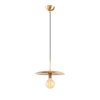 Modern Chandelier with Iron Body & Hornbeam Cap, 29 cm Diameter, Adjustable Height, E27 Socket, Black & Wood Finish | Stylish Lighting for Glam & Scandinavian Decor